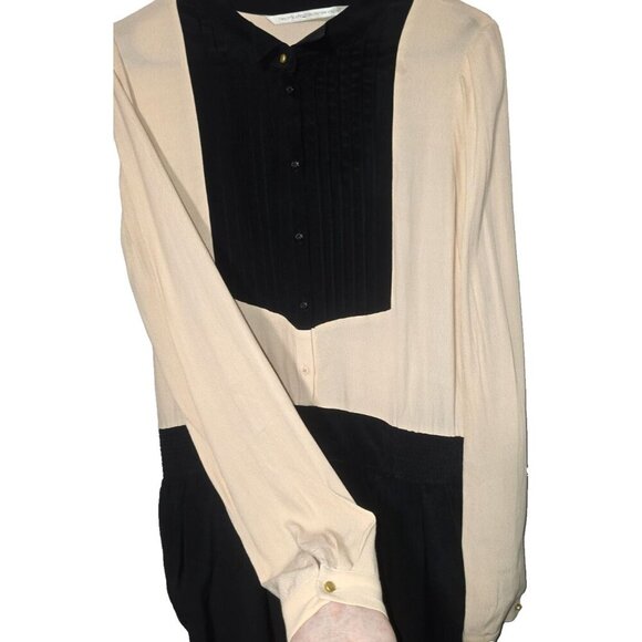 Twelfth Street Cynthia Vincent Romper M Retro Classic Old Money button Pintucked - Picture 3 of 16